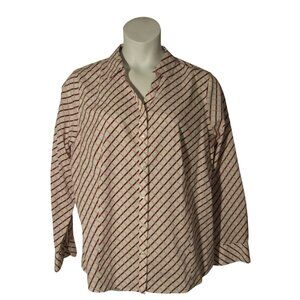 Talbots 20 NEW Pink Burgundy Wrinkle Resistant Shirt Top Blouse